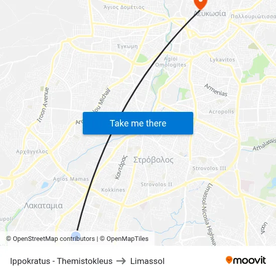 Ippokratus - Themistokleus to Limassol map
