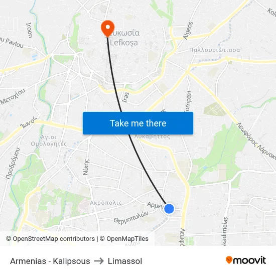 Armenia - Kalypso to Limassol map