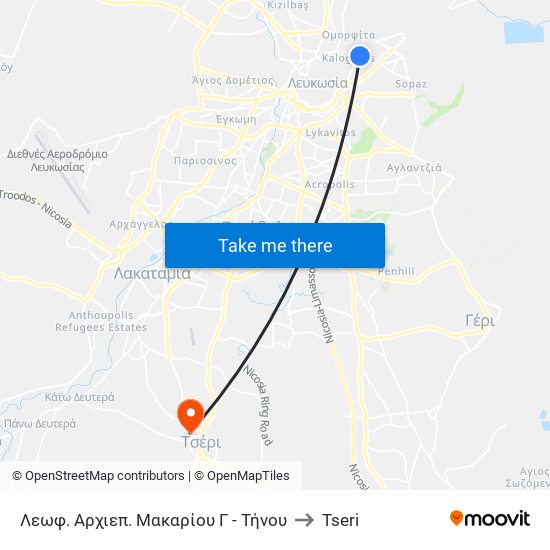 Λεωφ. Αρχιεπ. Μακαρίου Γ - Τήνου to Tseri map
