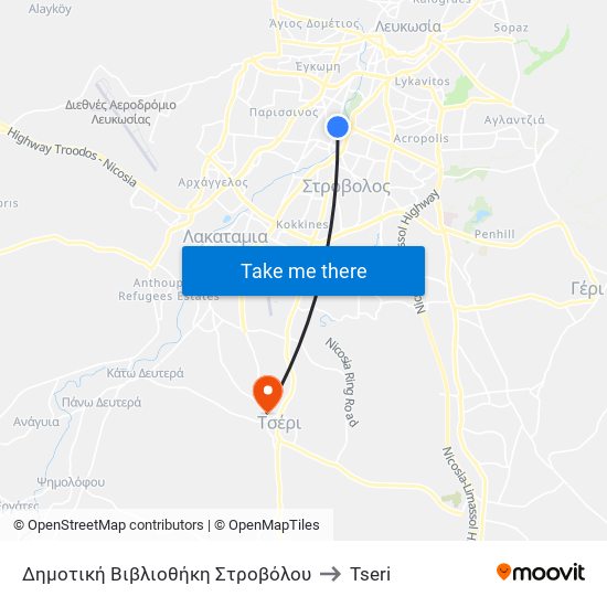 Προδρόμου to Tseri map