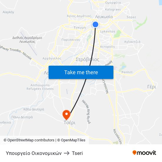 Υπουργείο Οικονομικών to Tseri map