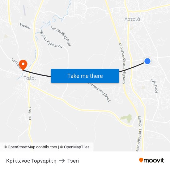 Κρίτωνος Τορναρίτη to Tseri map