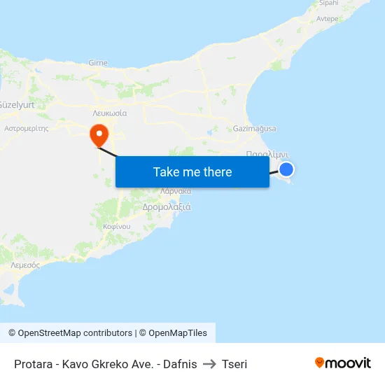 Protara - Kavo Gkreko Ave. - Dafnis to Tseri map