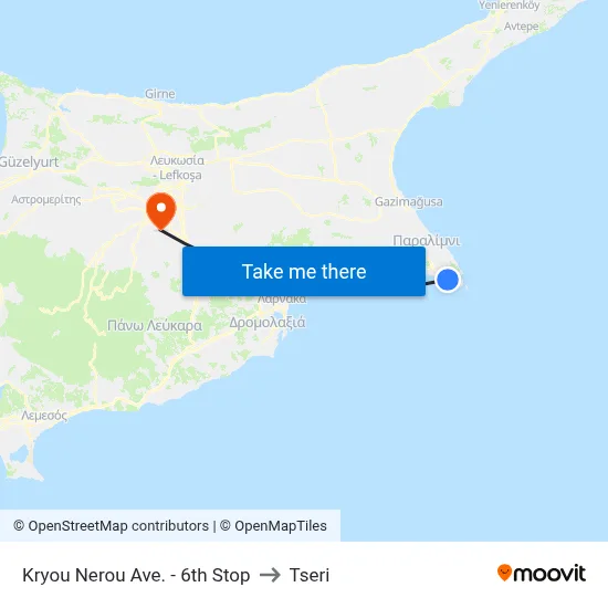 Kryou Nerou Avenue - 6th Stop to Tseri map