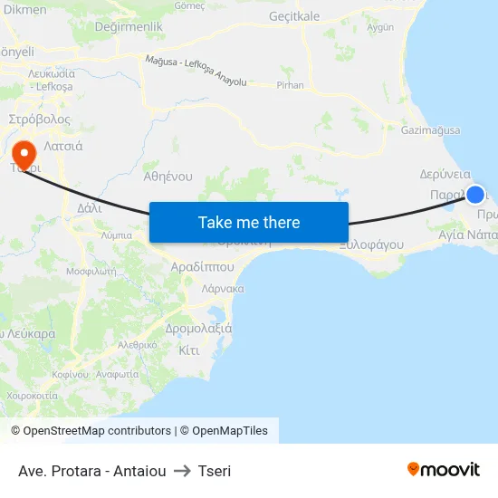 Protara Avenue - Antaiou to Tseri map