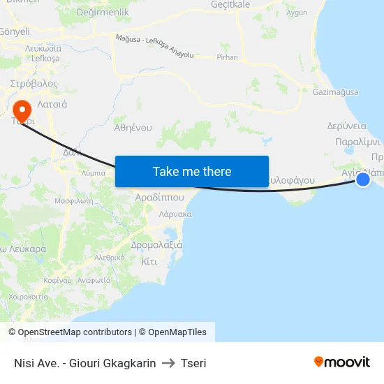 Nisi Ave. - Giouri Gkagkarin to Tseri map