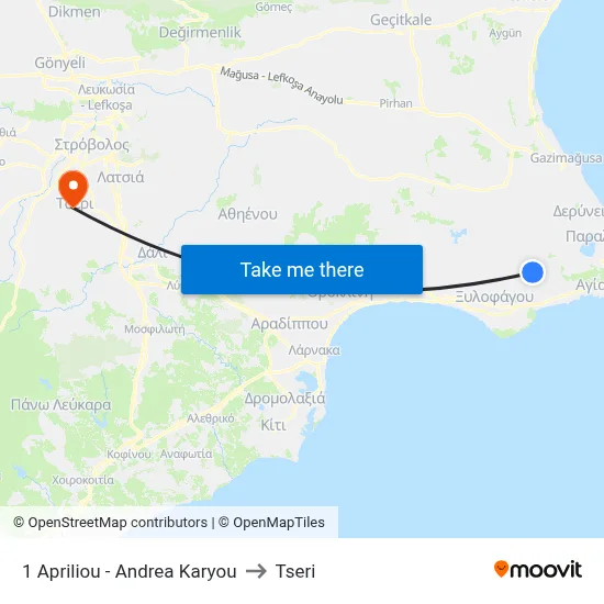 1 April - Andrea Karyou to Tseri map