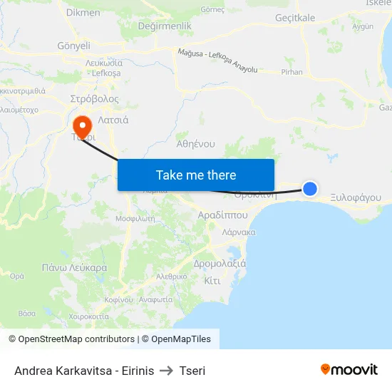 Andrea Karkavitsa - Eirinis to Tseri map