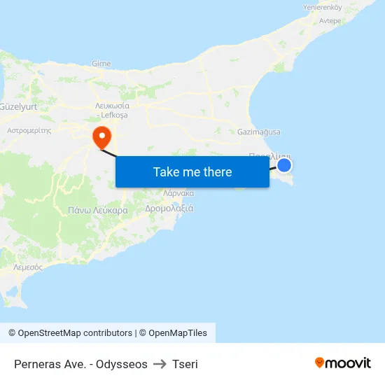 Perneras Avenue - Odysseos to Tseri map