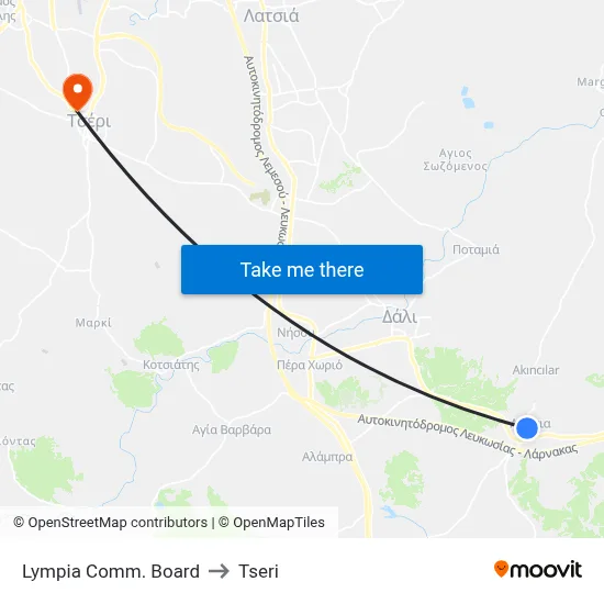 Lympia Comm. Board to Tseri map