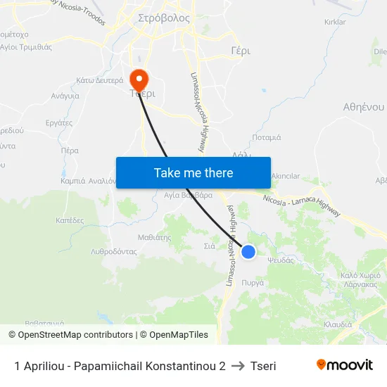 1st April - Papamiichail Konstantinou 2 to Tseri map