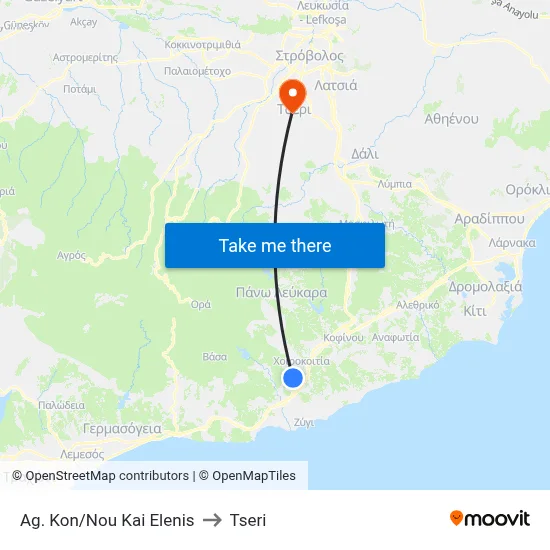 Ag. Kon/Nou Kai Elenis to Tseri map