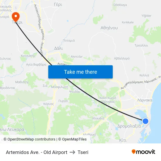 Artemidos Ave. - Old Airport to Tseri map