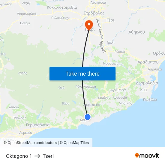 Oktagono 1 to Tseri map