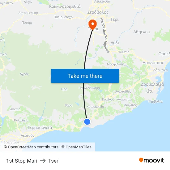 1st Stop Mari to Tseri map