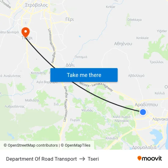 Department Of Road Transport to Tseri map