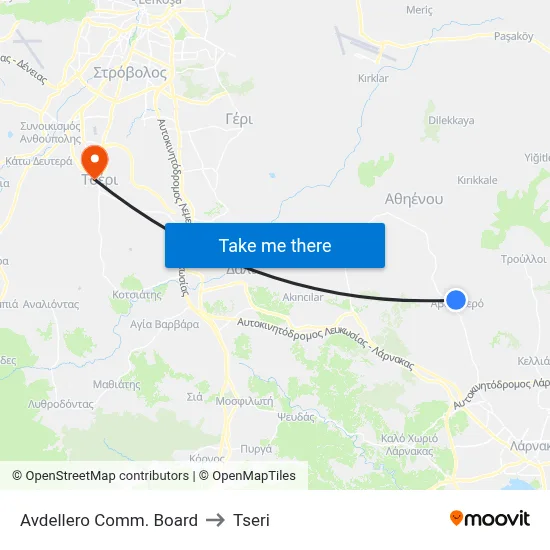 Avdellero Comm. Board to Tseri map