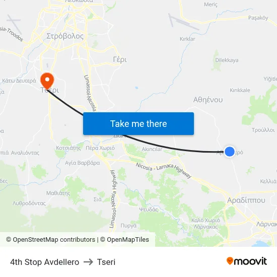 4th Stop Avdellero to Tseri map