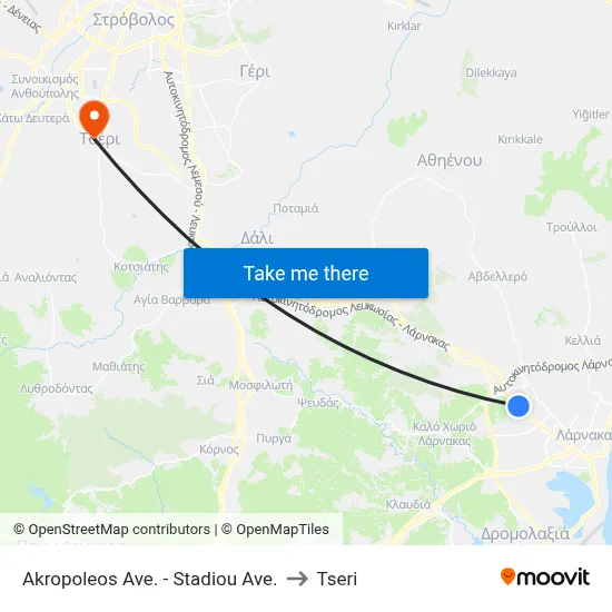 Akropoleos Ave. - Stadiou Ave. to Tseri map