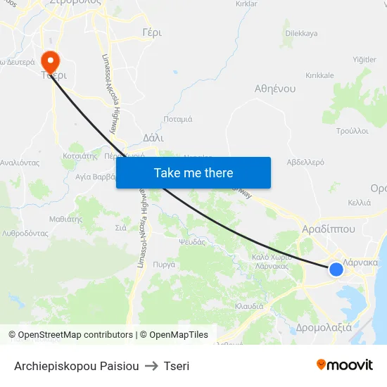 Arch. Paisiou to Tseri map