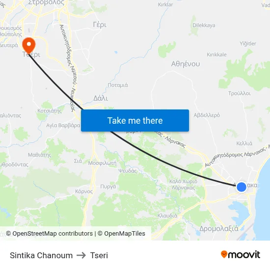 Sintika Chanoum to Tseri map
