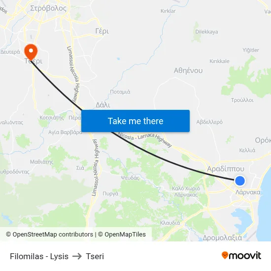 Filomilas - Lysis to Tseri map