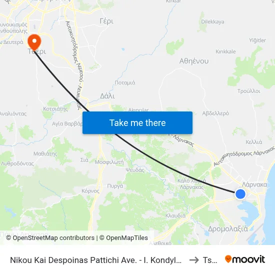Nikou Kai Despoinas Pattichi Avenue - I. Kondylaki to Tseri map