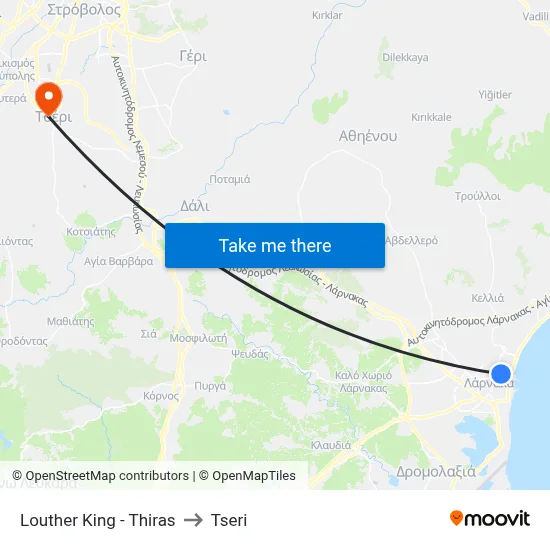 Louther King - Thiras to Tseri map