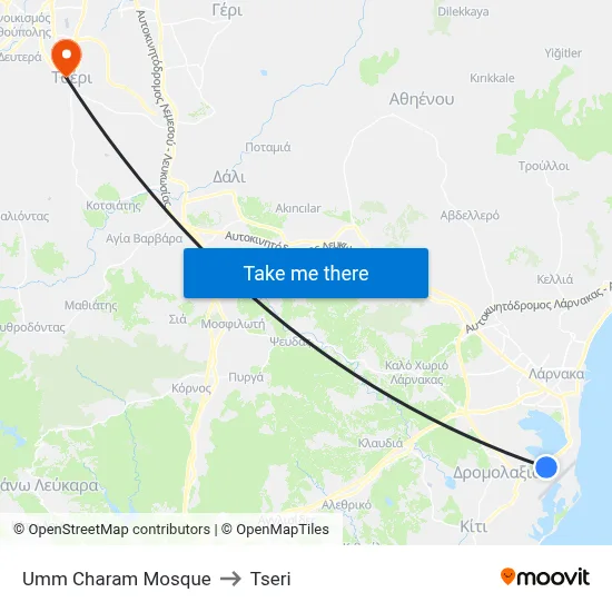 Umm Charam Mosque to Tseri map