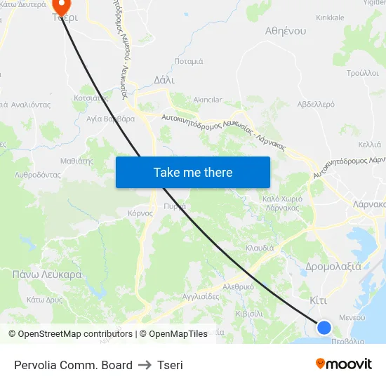 Pervolia Comm. Board to Tseri map