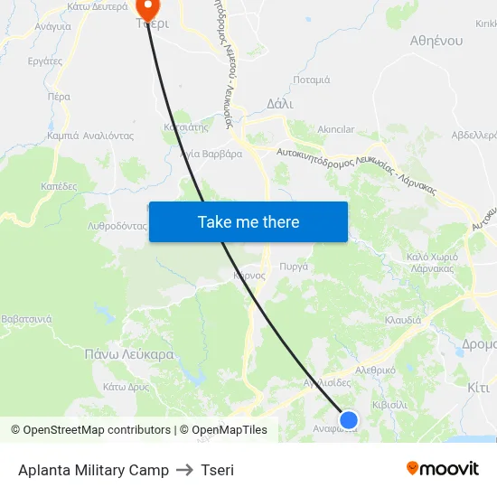 Aplanta Military Camp to Tseri map