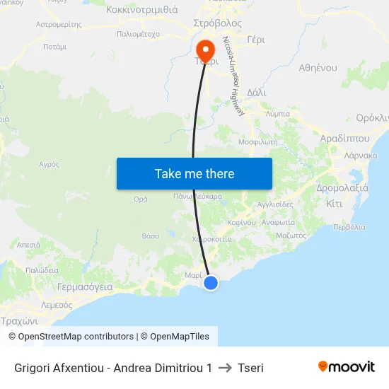 Grigori Afxentiou - Andrea Dimitriou 1 to Tseri map