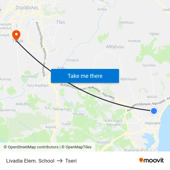 Livadia Elem. School to Tseri map