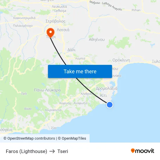 Lighthouse to Tseri map