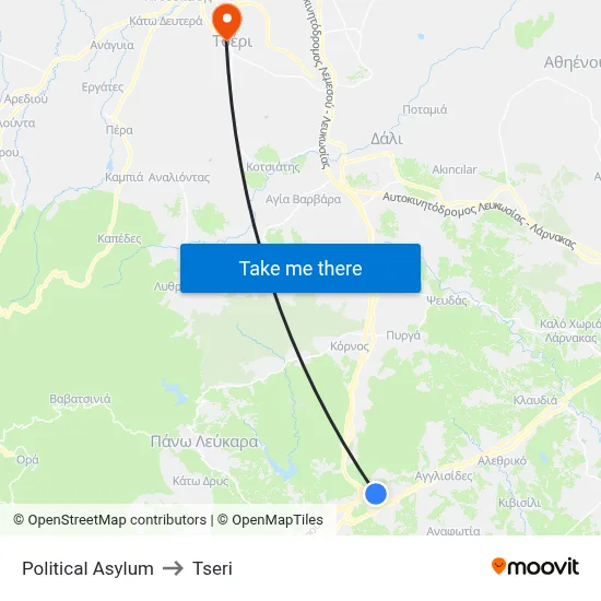 Political Asylum to Tseri map