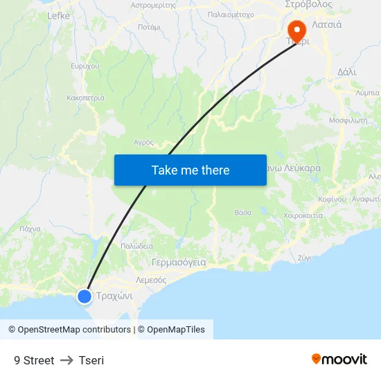 9 Street to Tseri map
