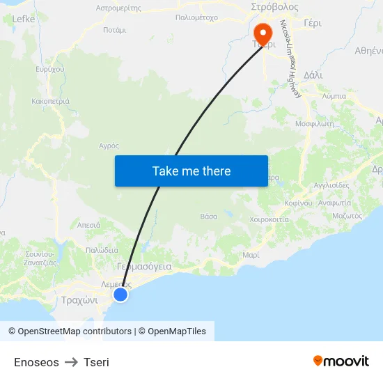 Enoseos to Tseri map