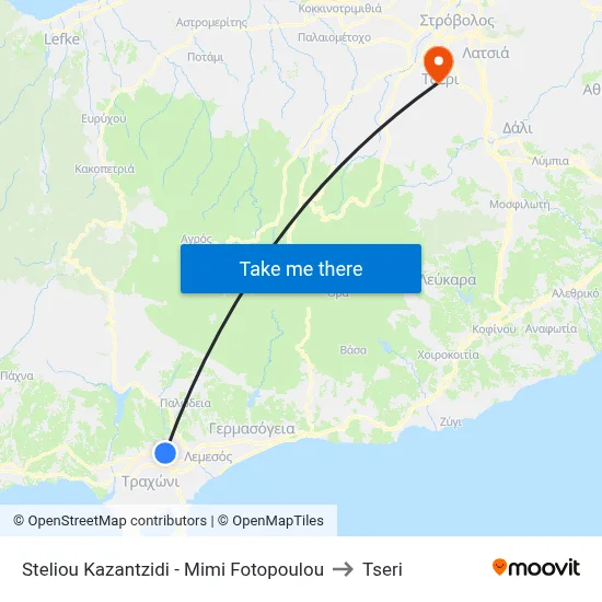 Stelios Kazantzidis - Mimi Fotopoulou to Tseri map