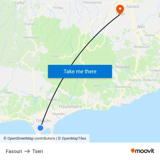 Fasouri to Tseri map