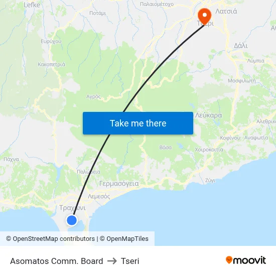 Asomatos Comm. Board to Tseri map