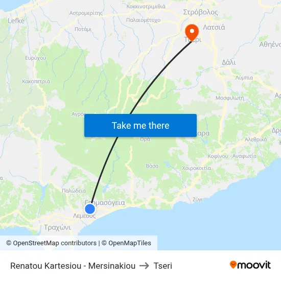 Renatou Kartesiou - Mersinakiou to Tseri map