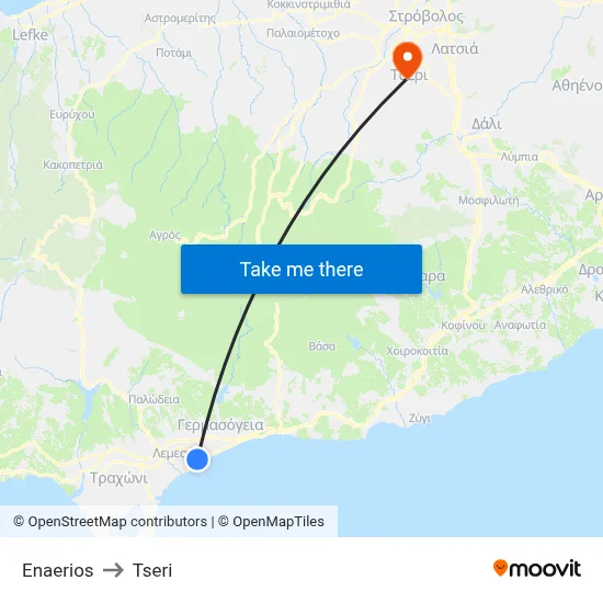 Enaerios to Tseri map