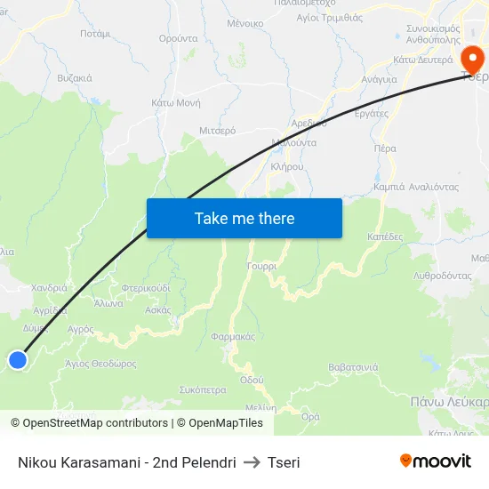 Nikou Karasamani - 2nd Pelendri to Tseri map