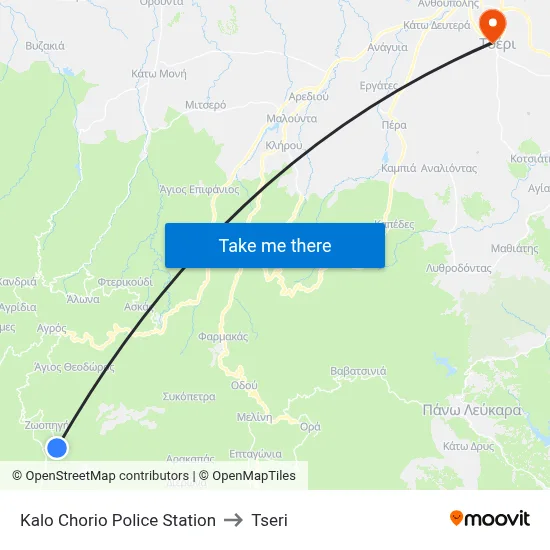 Kalo Chorio Police Station to Tseri map