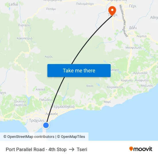 Port Parallel Road - 4th Stop to Tseri map