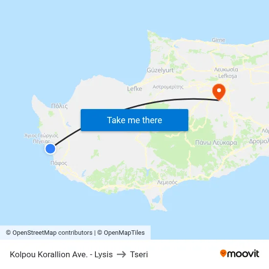 Korallion Gulf Avenue - Lysis to Tseri map