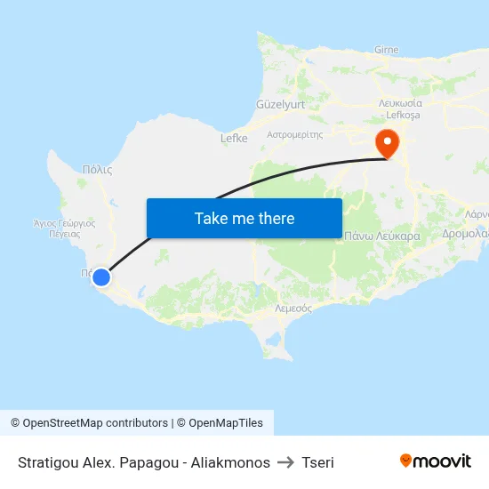 Stratigou Alex. Papagou - Aliakmonos to Tseri map