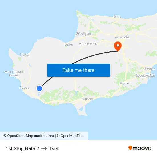 1st Stop Nata 2 to Tseri map