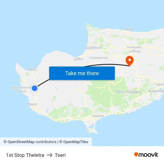 1st Stop Theletra to Tseri map