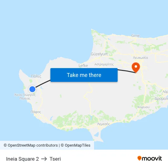 Ineia Square 2 to Tseri map